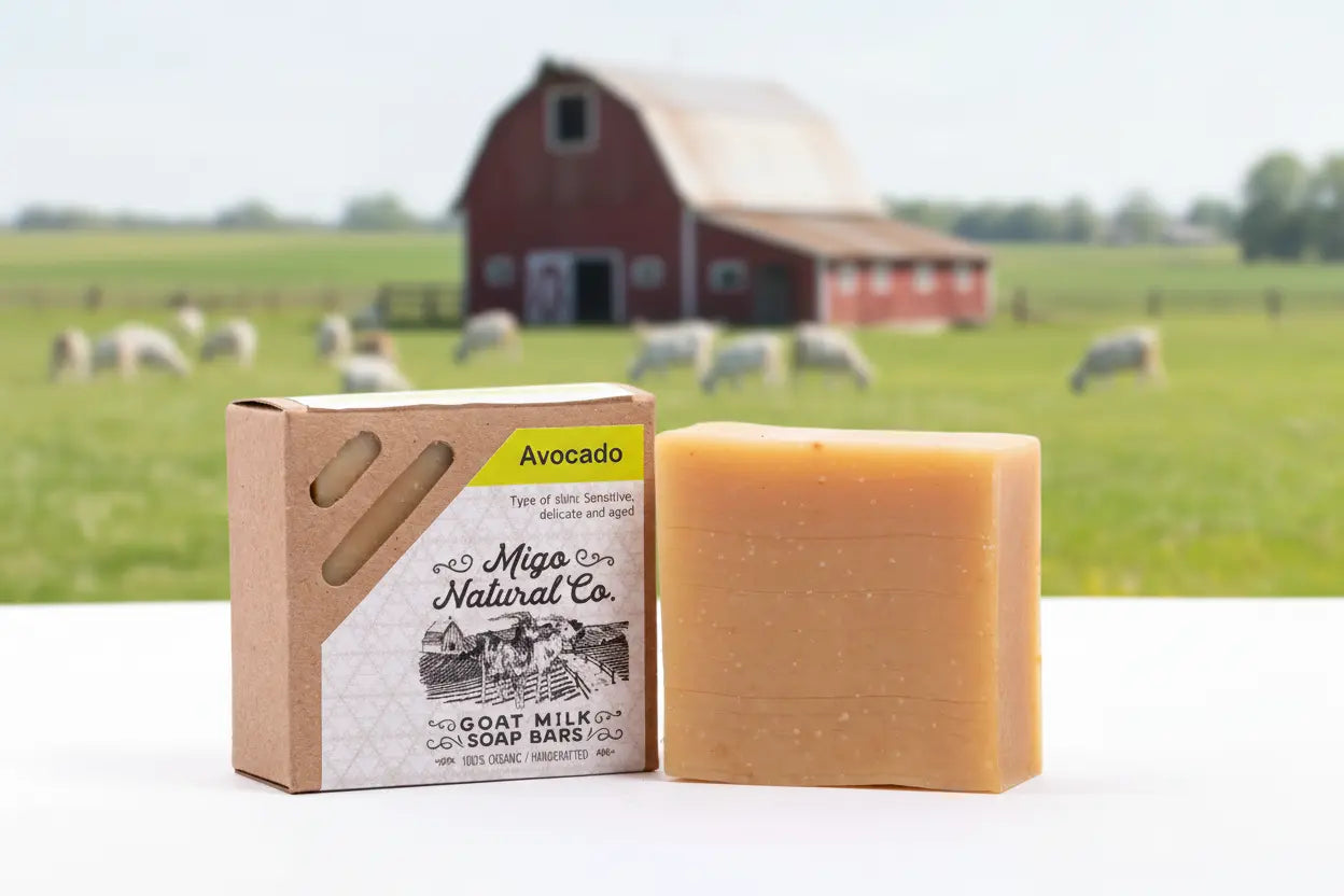 Organic Avocado Goat Milk Soap Bar Salmon Apricot