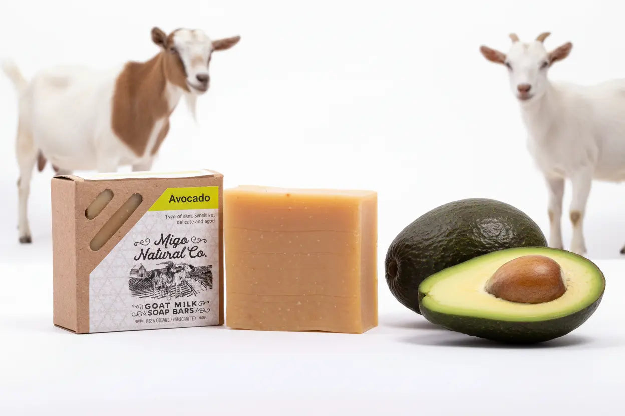 Organic Avocado Goat Milk Soap Bar Salmon Apricot