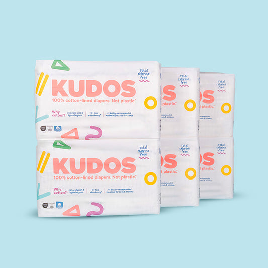 Kudos 100 DoubleDry™ Disposable Diaper Box | 100% Cotton Liner Kudos