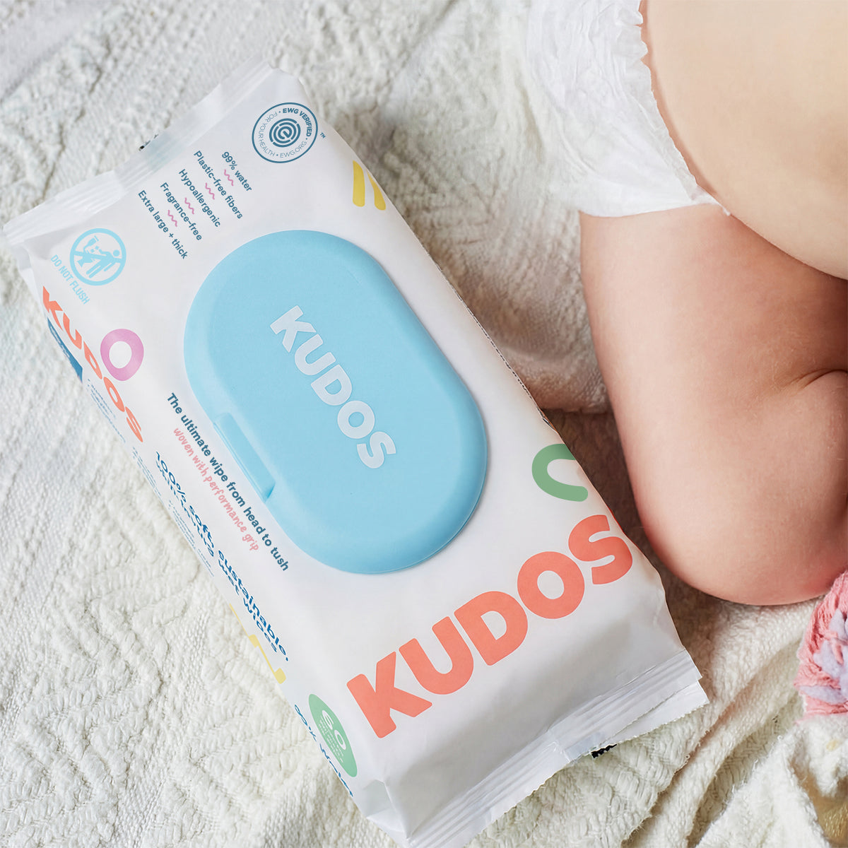 Kudos Hypoallergenic Baby Wipes | 4 packs of 60 Wipes