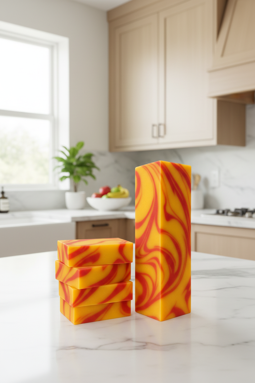 Fruity Banana Swirl Cold Process Soap Bar Leisure Life Organics