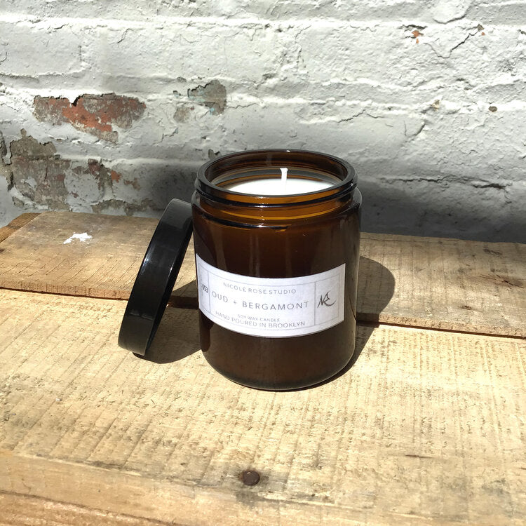 Oud + Bergamot Scented Soy Wax Candle - Leisure Life USA