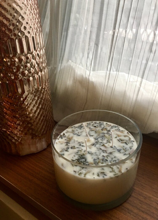 Lavender + White Sage Aromatherapy 3 Wick Large Soy Wax Candle - Leisure Life USA