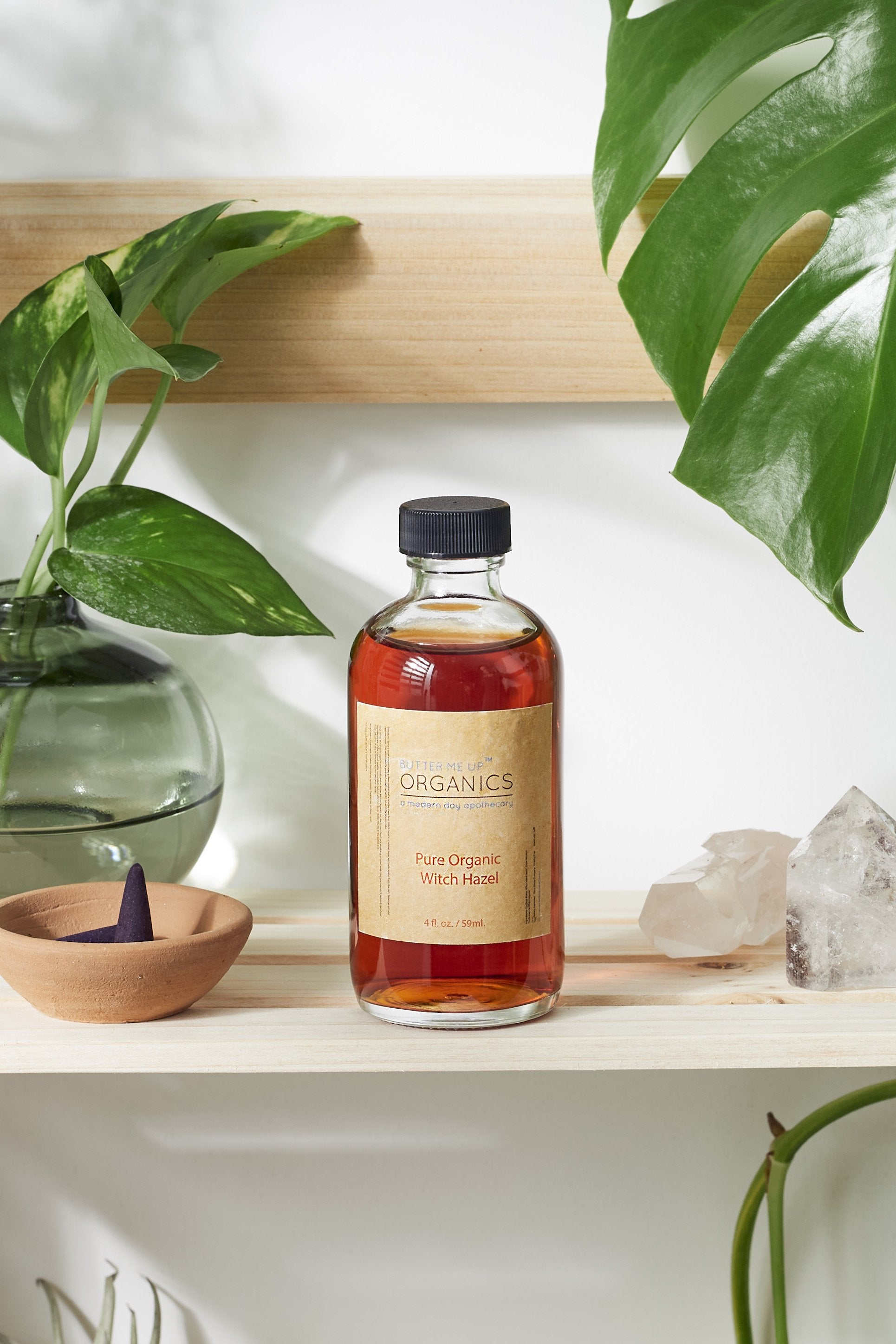 Organic Witch Hazel Facial Toner with Cotton Rounds - Leisure Life USA