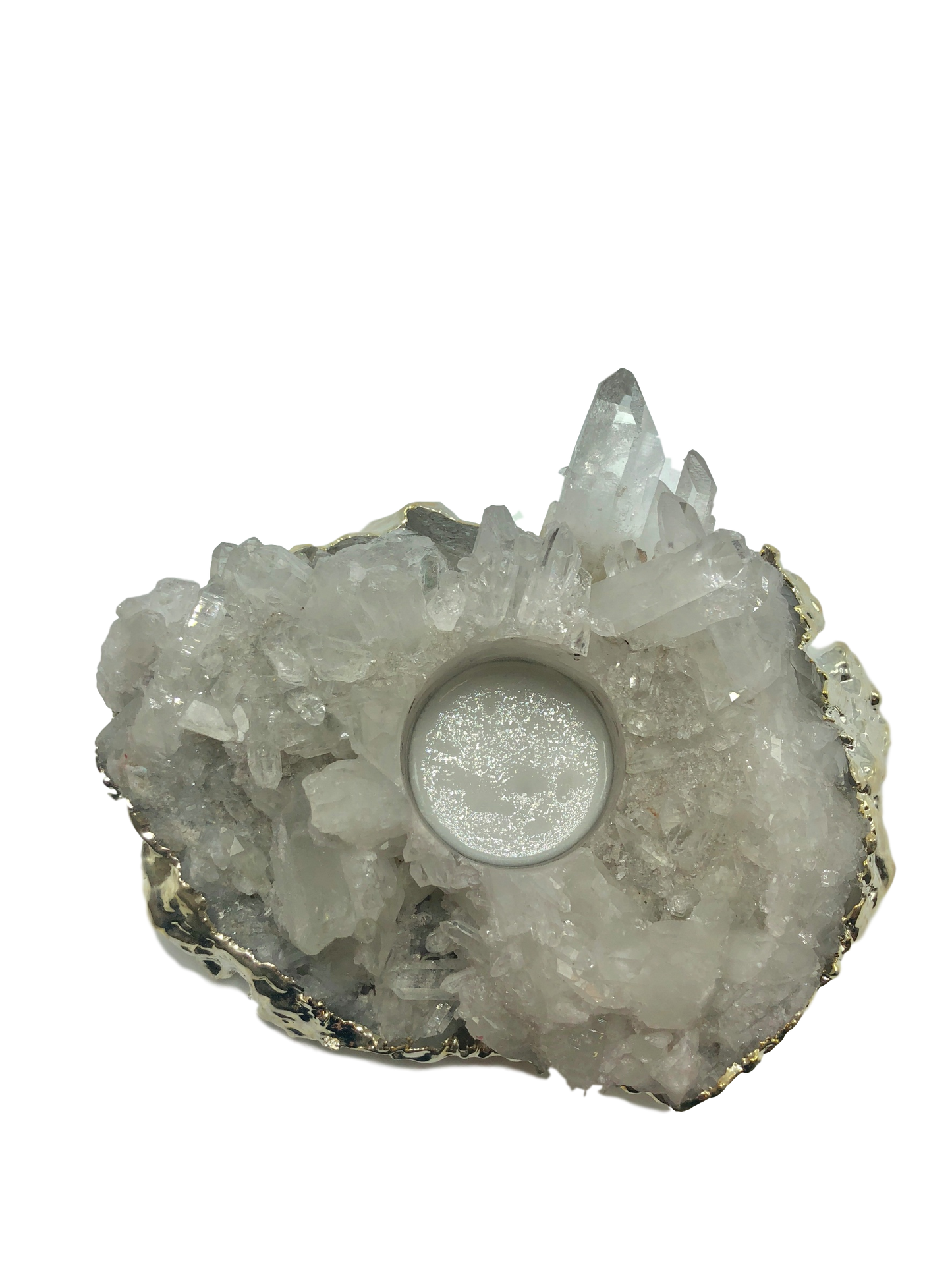 Natural Quartz Cluster Votive Candle Holder - Leisure Life USA