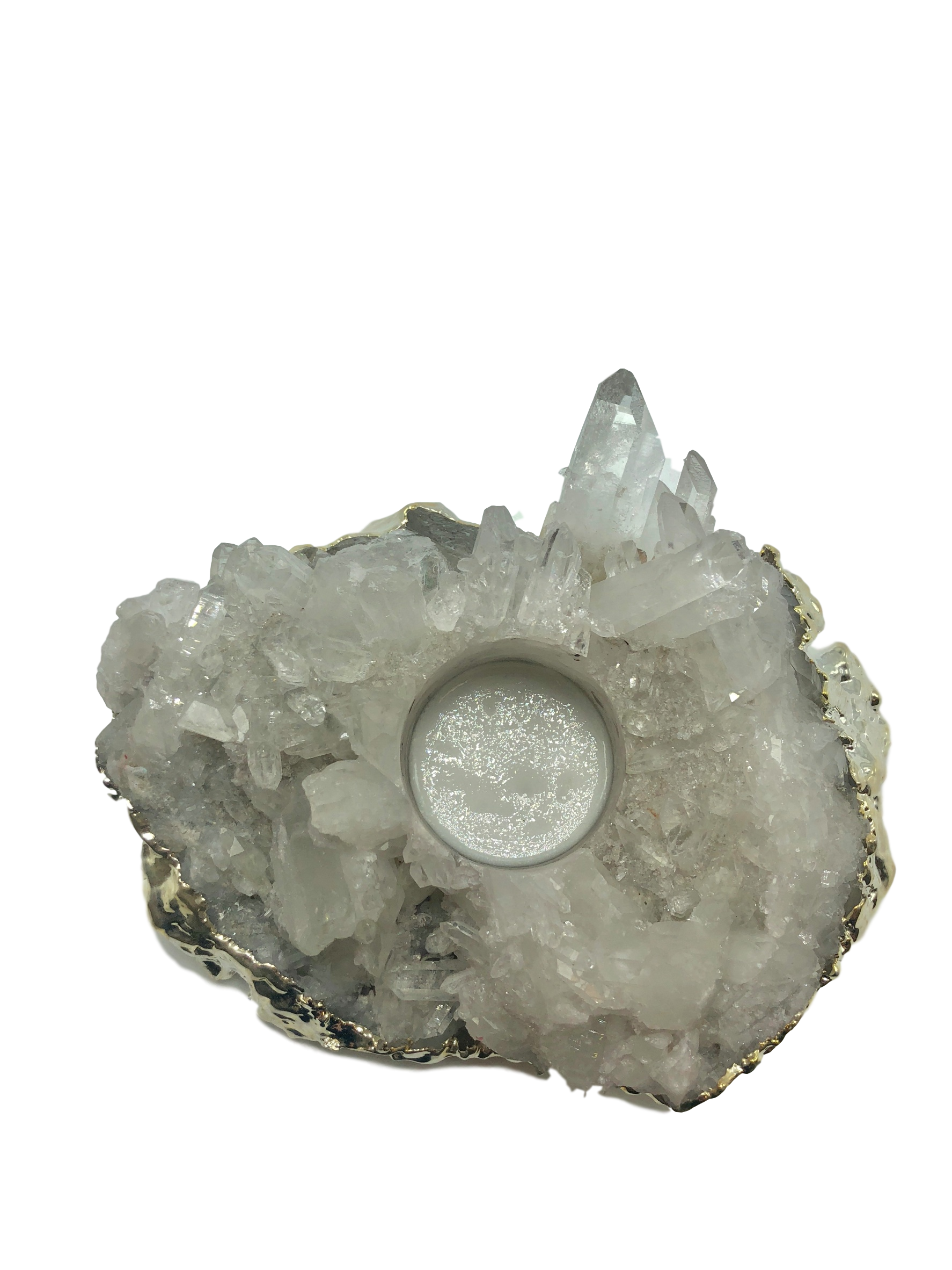 Natural Quartz Cluster Votive Candle Holder - Leisure Life USA