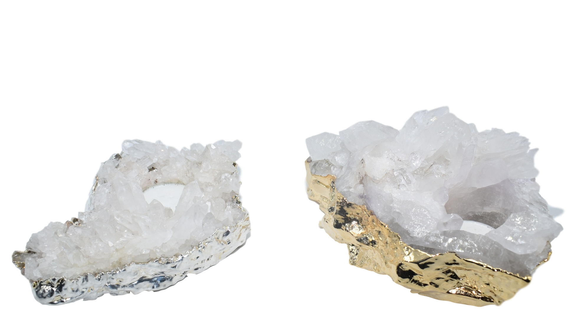 Natural Quartz Cluster Votive Candle Holder - Leisure Life USA