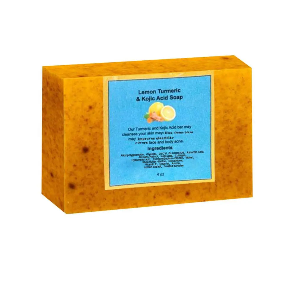 Natural Turmeric & Lemon Brightening Skin Soap Face Deep Cleansing Pore & Mite Removal Soap Exfoliate Oil Control Skin Care Soap