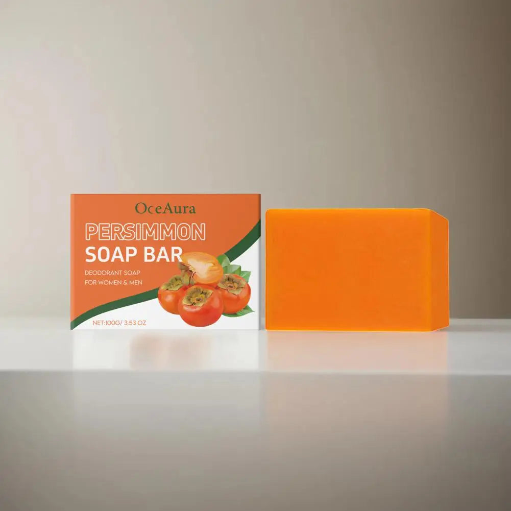 100g Gentle Body Soap Bar for Long-Lasting Freshness Daily Cleansing Natural Persimmon Soap for Effective Odor Control Skin Care