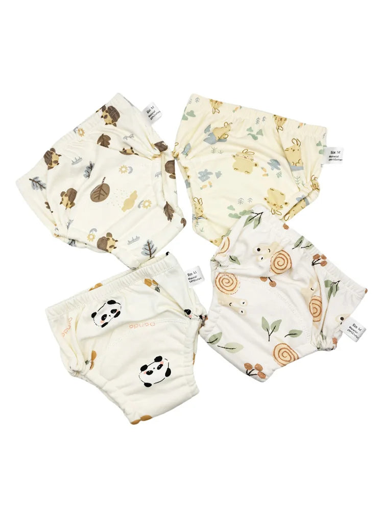 Organic Natural Cotton Muslin Soft Baby Training Pants Toddler Potty learning Underwear Waterproof Panties For Girls Boys Unisex