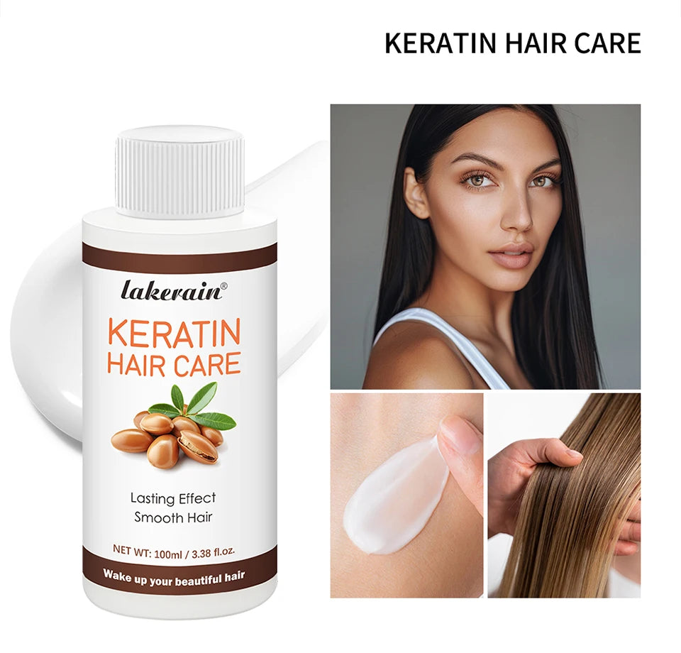 Keratin Hair Care Brazilian Straight Hair Long-Lasting Results Treatment Shiny Hair Keratin Repair 100Ml Anti-Frizz Straighter