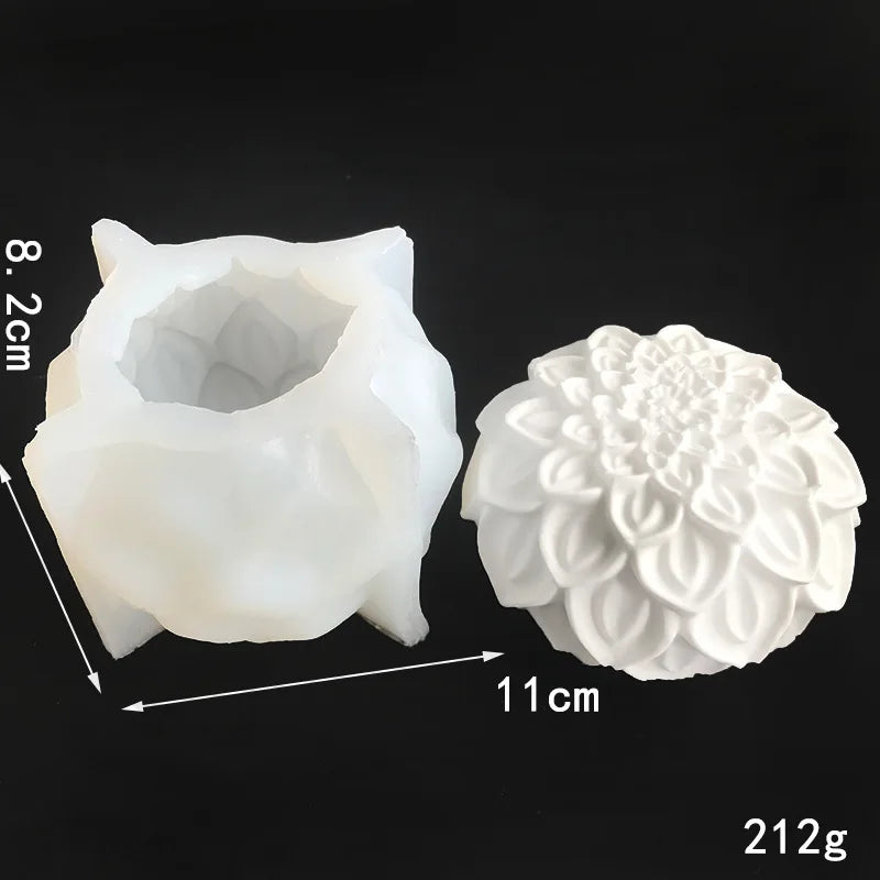 Flower Lotus Aroma Candle Handmade Soap Silicone Mold Flower Ball Diffuser Plaster Arrangement Silicone Moulds