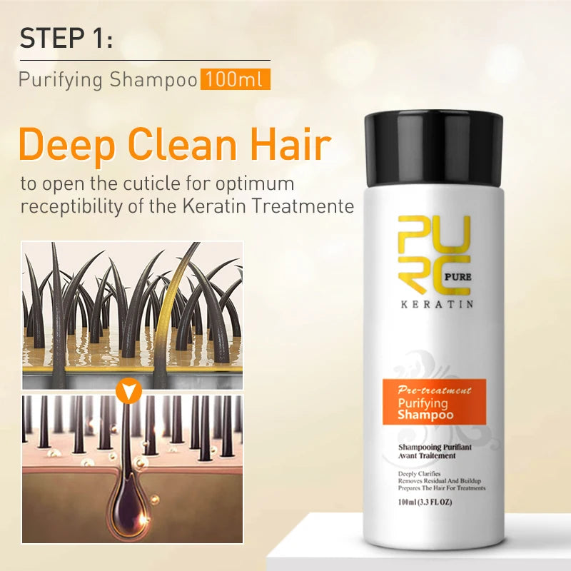 PURC Brazilian Keratin Purifying Shampoo + Conditioner Set