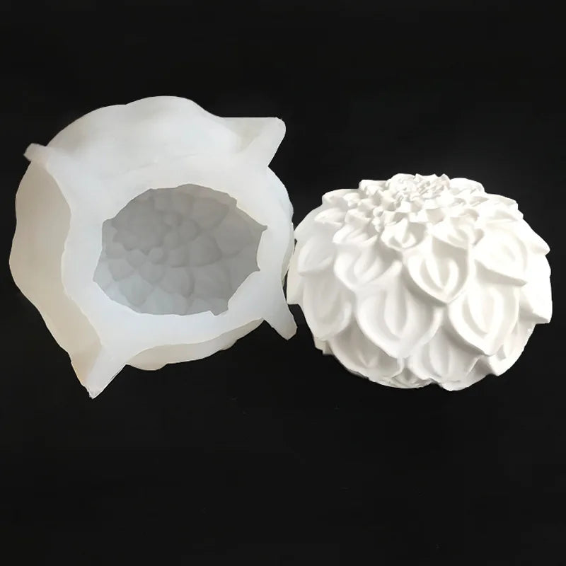 Flower Lotus Aroma Candle Handmade Soap Silicone Mold Flower Ball Diffuser Plaster Arrangement Silicone Moulds