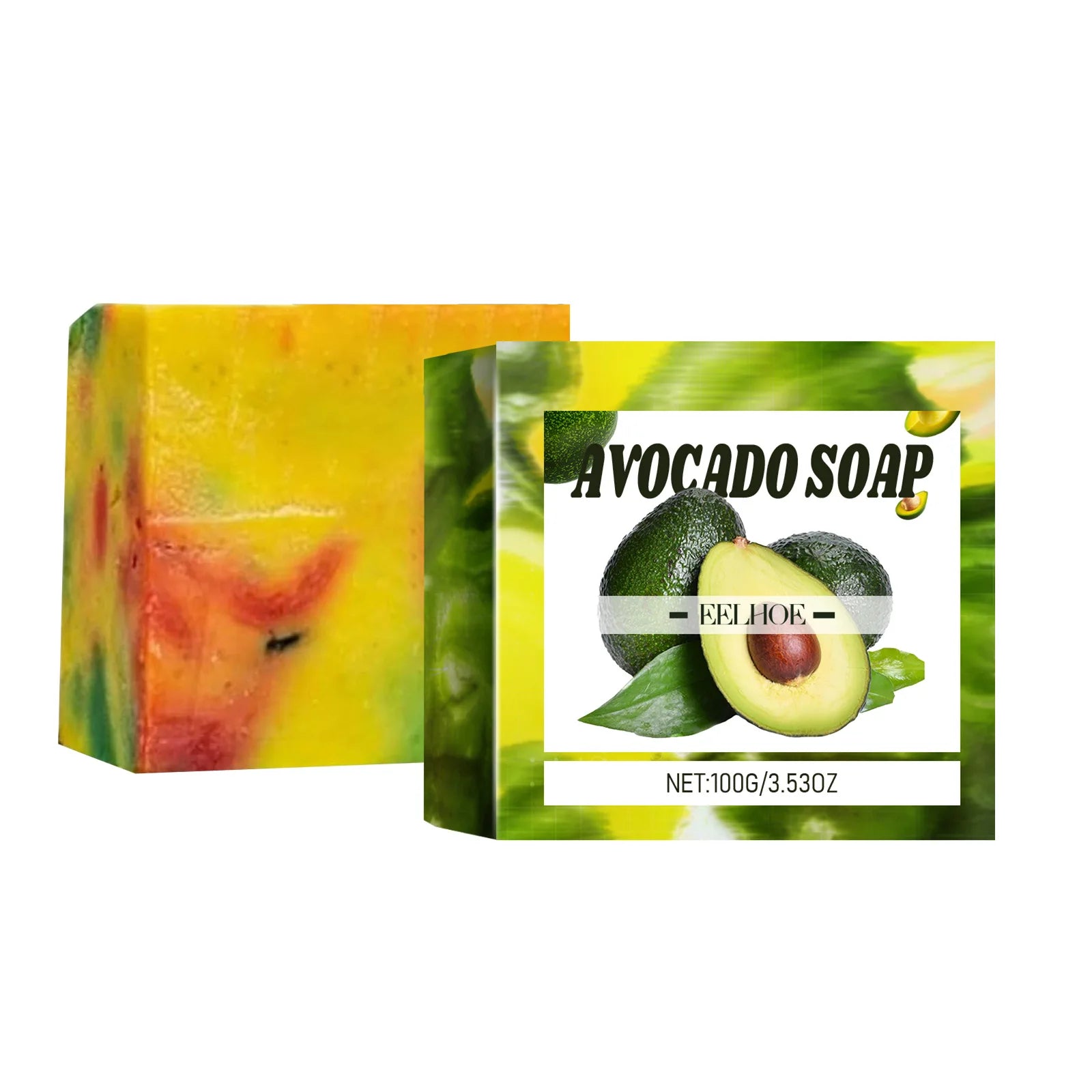 EELHOE Elastic Skin Lightening Soap Avocado Oil Control Rich Foam Professional Skin Cleansing Smooth Brightening Body Soap 100g