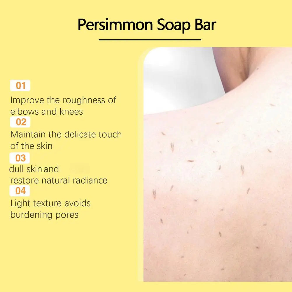 100g Gentle Body Soap Bar for Long-Lasting Freshness Daily Cleansing Natural Persimmon Soap for Effective Odor Control Skin Care