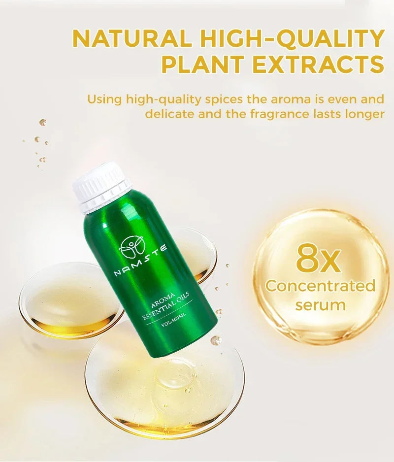 NAMSTE 500ml Aromatic Essential Oils Pure Natural for Diffuser humidifier Aromatherapy Jasmine Lavender Aroma Oil Perfume Spray