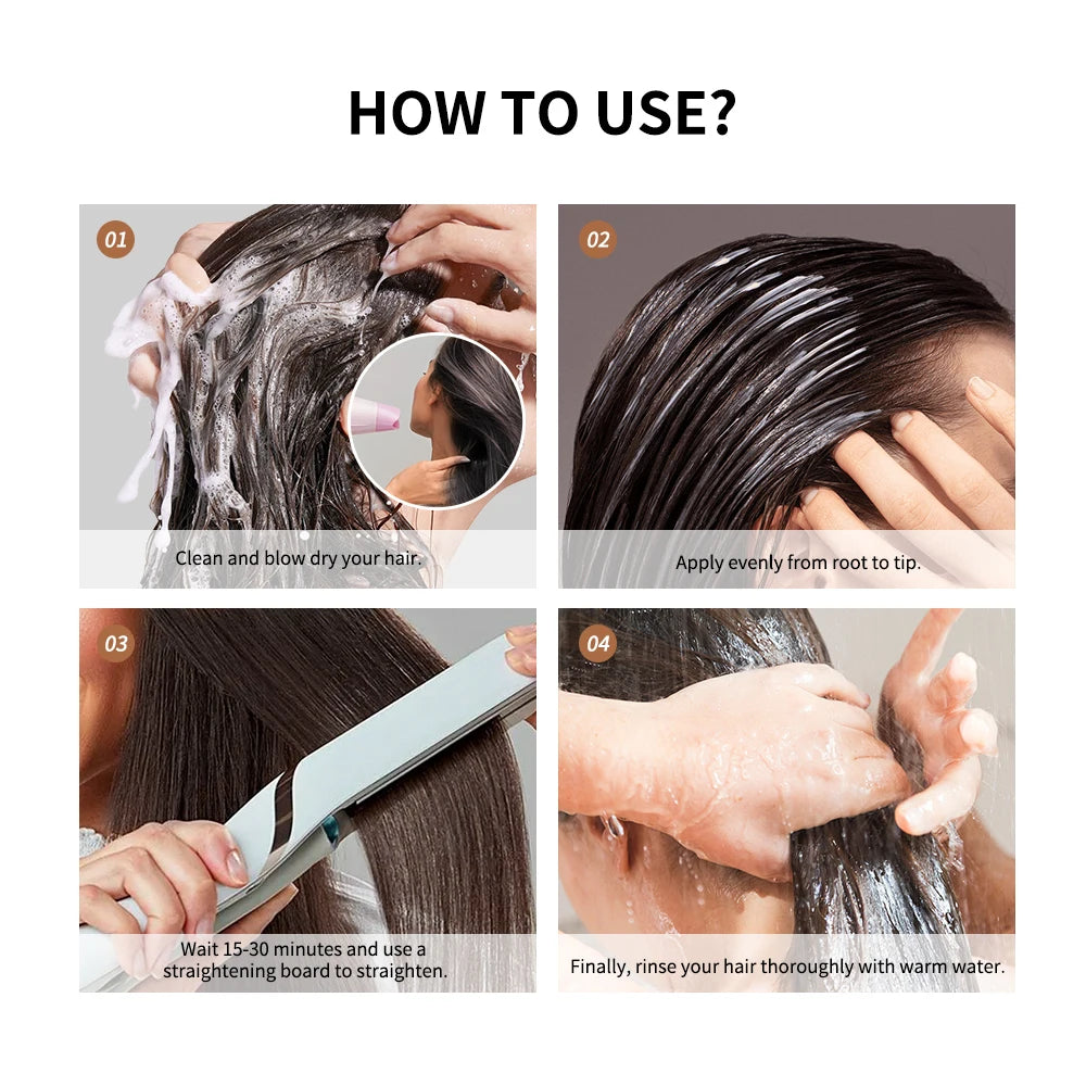 Keratin Hair Care Brazilian Straight Hair Long-Lasting Results Treatment Shiny Hair Keratin Repair 100Ml Anti-Frizz Straighter