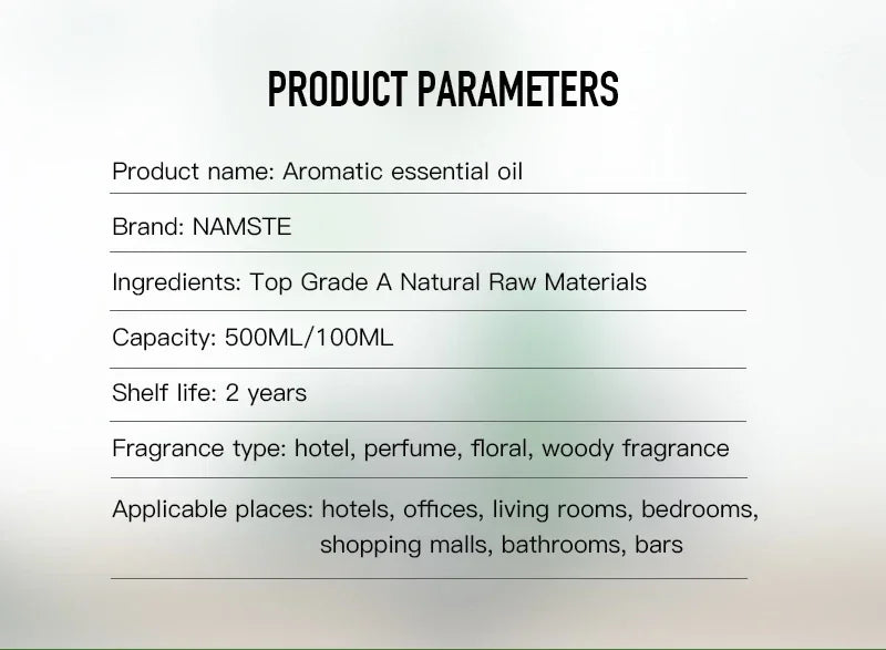 NAMSTE 500ml Aromatic Essential Oils Pure Natural for Diffuser humidifier Aromatherapy Jasmine Lavender Aroma Oil Perfume Spray