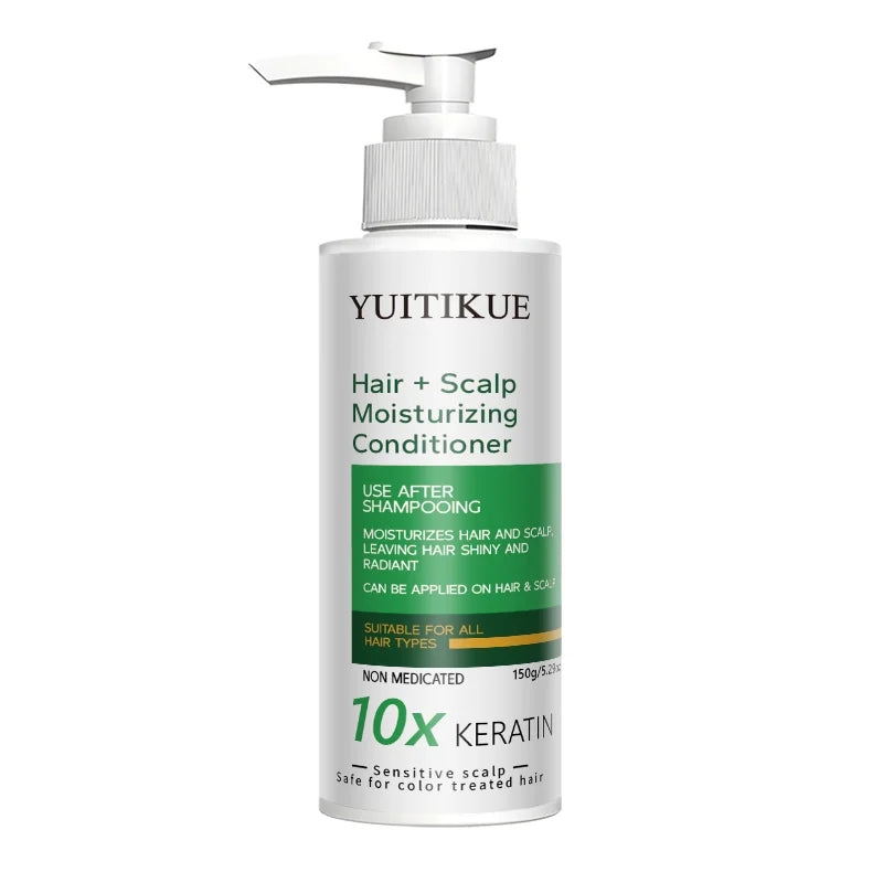 YUITIKUE 10x Keratin Conditioner | Sensitive Scalp Friendly, Repairs Dry Damaged Hair, Shiny Finish 150g