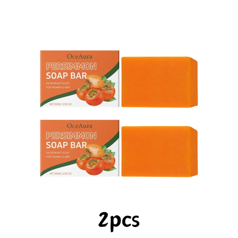 100g Gentle Body Soap Bar for Long-Lasting Freshness Daily Cleansing Natural Persimmon Soap for Effective Odor Control Skin Care