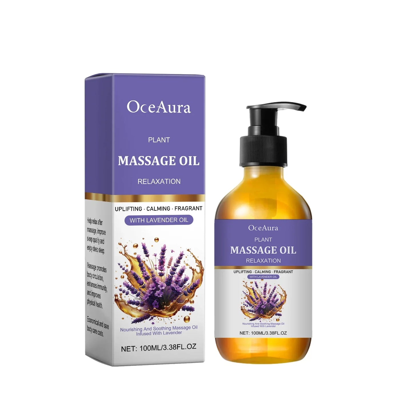 Lavender Essential Oil Relief Stress Improve Sleep Spa Moisturizing Comfortable Calming Nourishing Body Relaxing Massage Essence