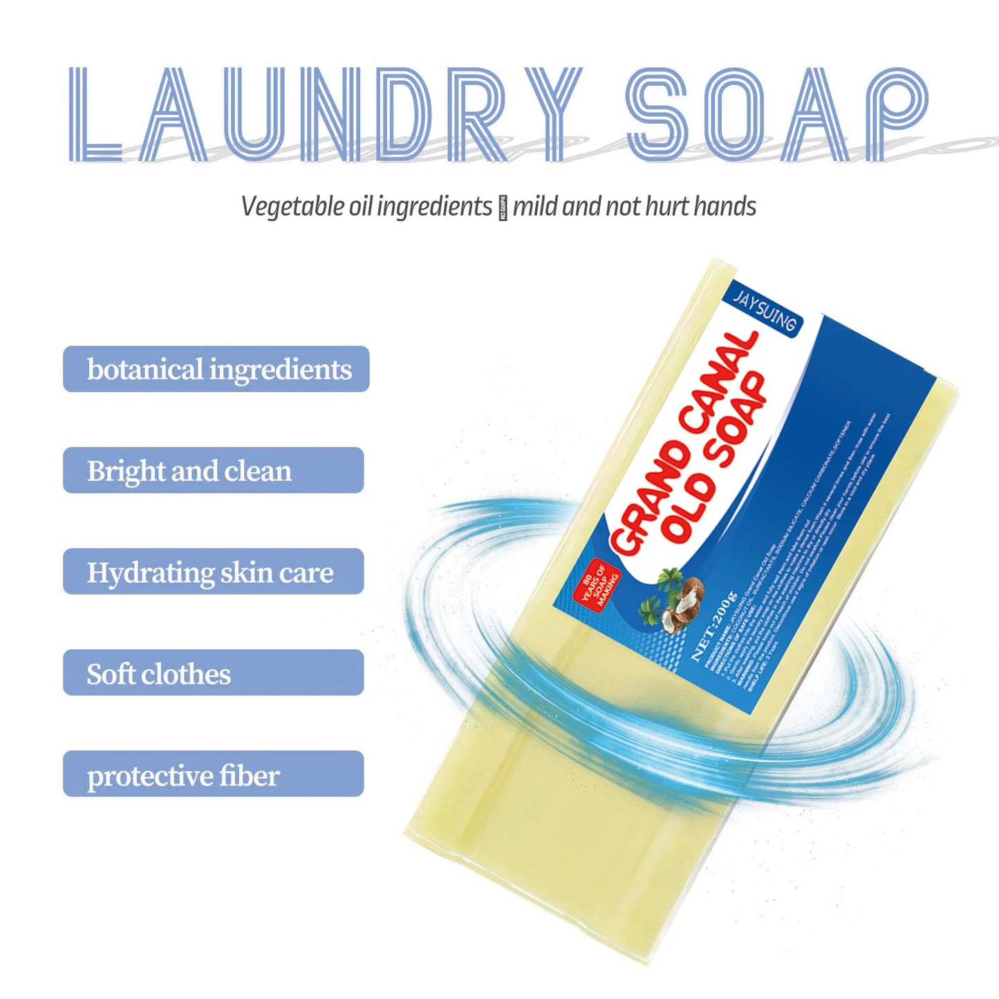 Laundry Cleaning Soap Grand Canal Soap Stains Odors Remover Underwear Cleaner Bleach Clothing Soap Household Washing Detergent