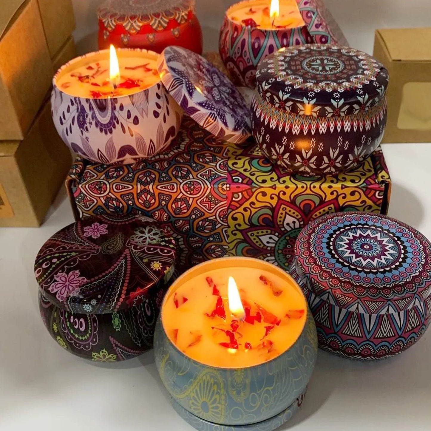 Candles Set Scented Candles Set with  Lavender Lemon Cocoa  Portable Aromatherapy Candle for Meditation Massage