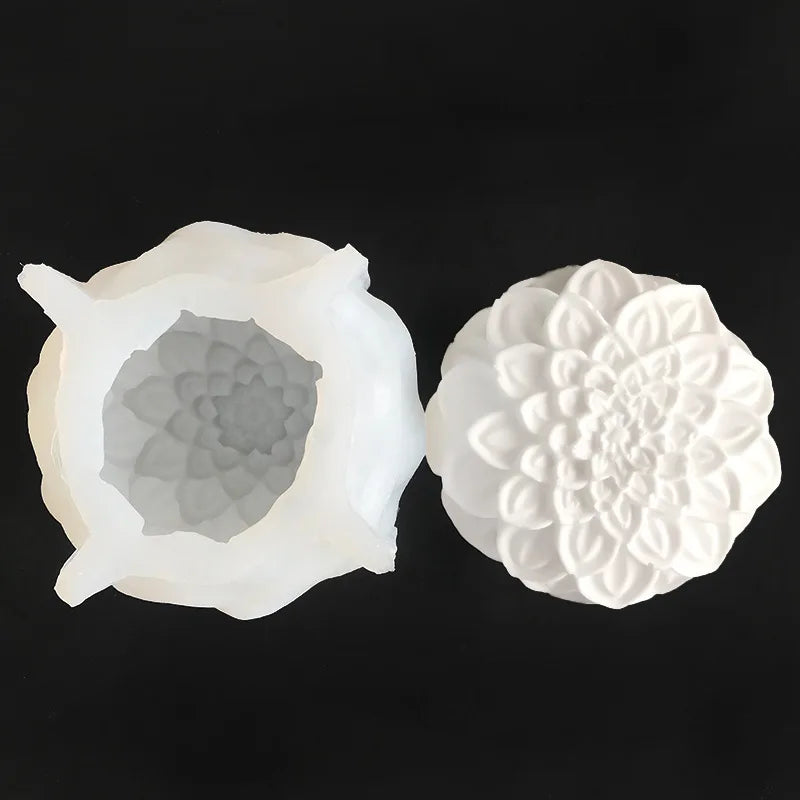 Flower Lotus Aroma Candle Handmade Soap Silicone Mold Flower Ball Diffuser Plaster Arrangement Silicone Moulds