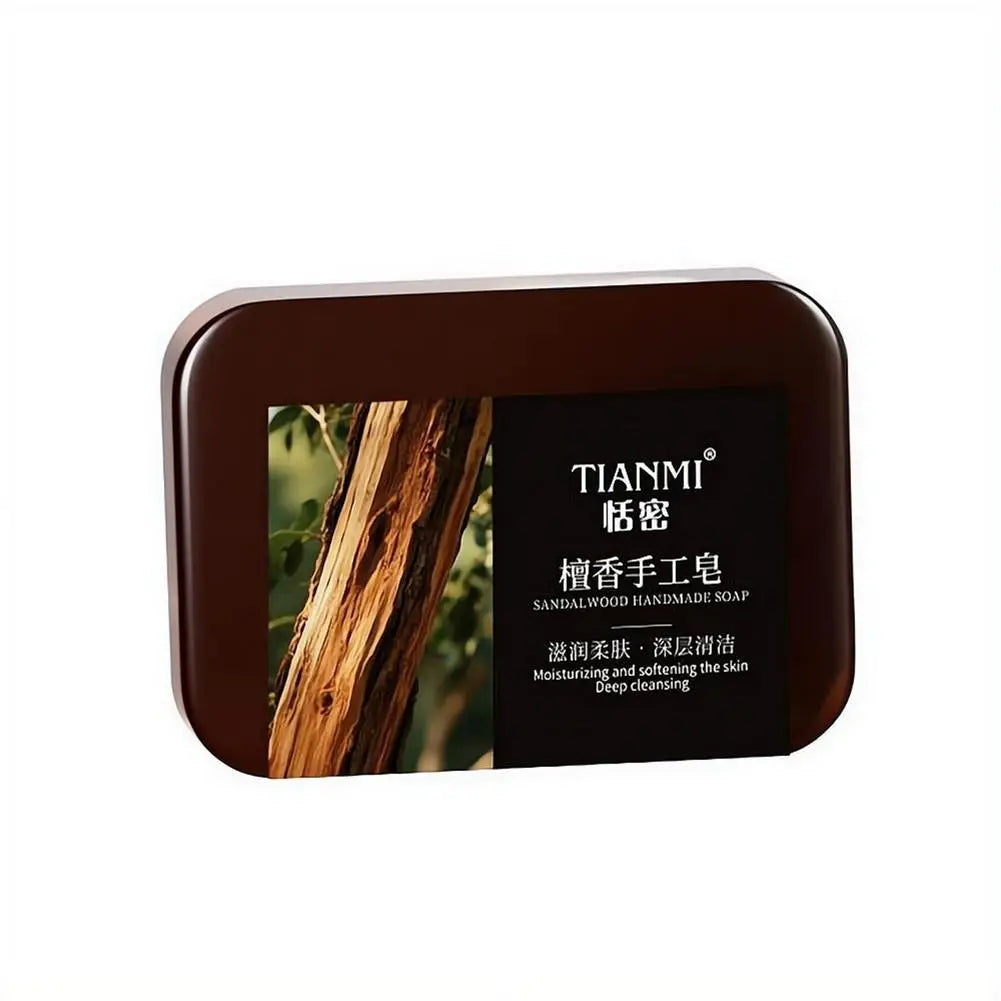 1/3/5pcs Men's Sandalwood Handmade Soap, three-in-one, Moisturizing Cleansing Soap cleanses face, hair, bathes the whole body