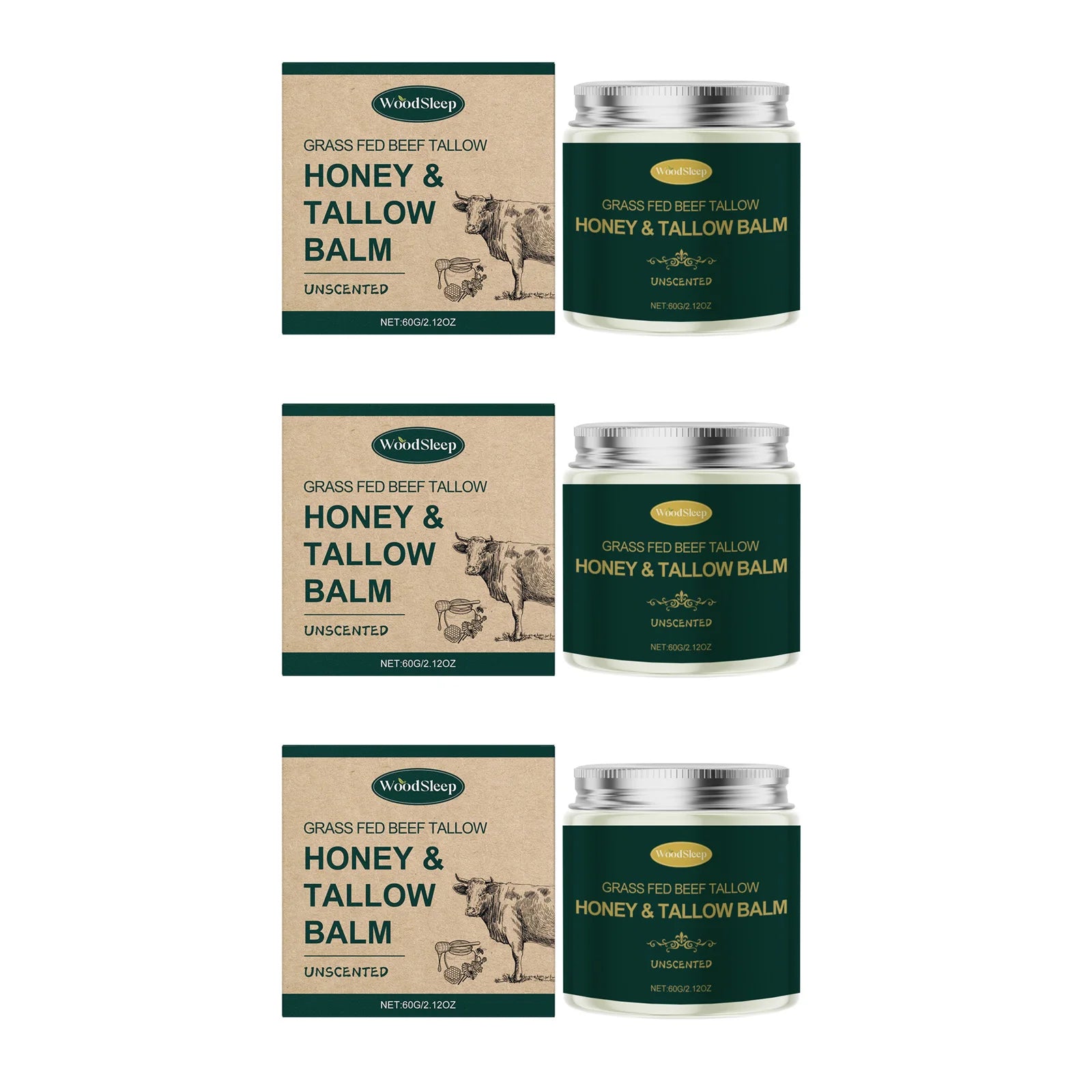 Grass Fed Beef Tallow Honey Face Cream Deep Hydrating Firming Moisturizer Nourishing Face Cream Long-lasting Moisture Lock Soften Skin Facial Hydrating Cream