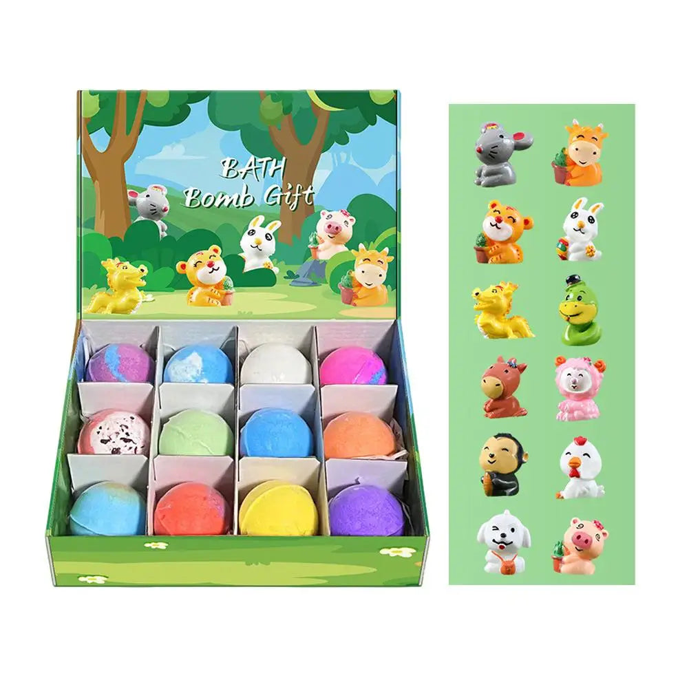 Bath Bombs with Hidden Toys Colorful Bubble Bath Salt Balls for Kids Surprise Birthday Gift Fun & Relaxing Bath Time