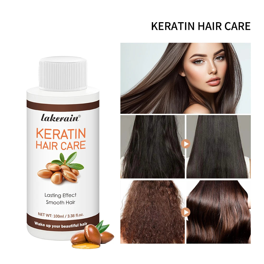 Keratin Hair Care Brazilian Straight Hair Long-Lasting Results Treatment Shiny Hair Keratin Repair 100Ml Anti-Frizz Straighter