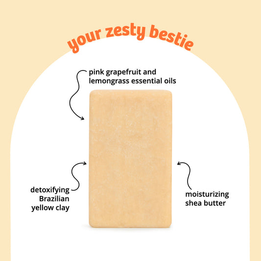 Moisturizing Pink Grapefruit + Lemongrass Soap Bar