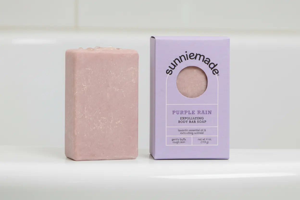 Purple Rain Exfoliating Oatmeal Body Bar Soap Sunniemade