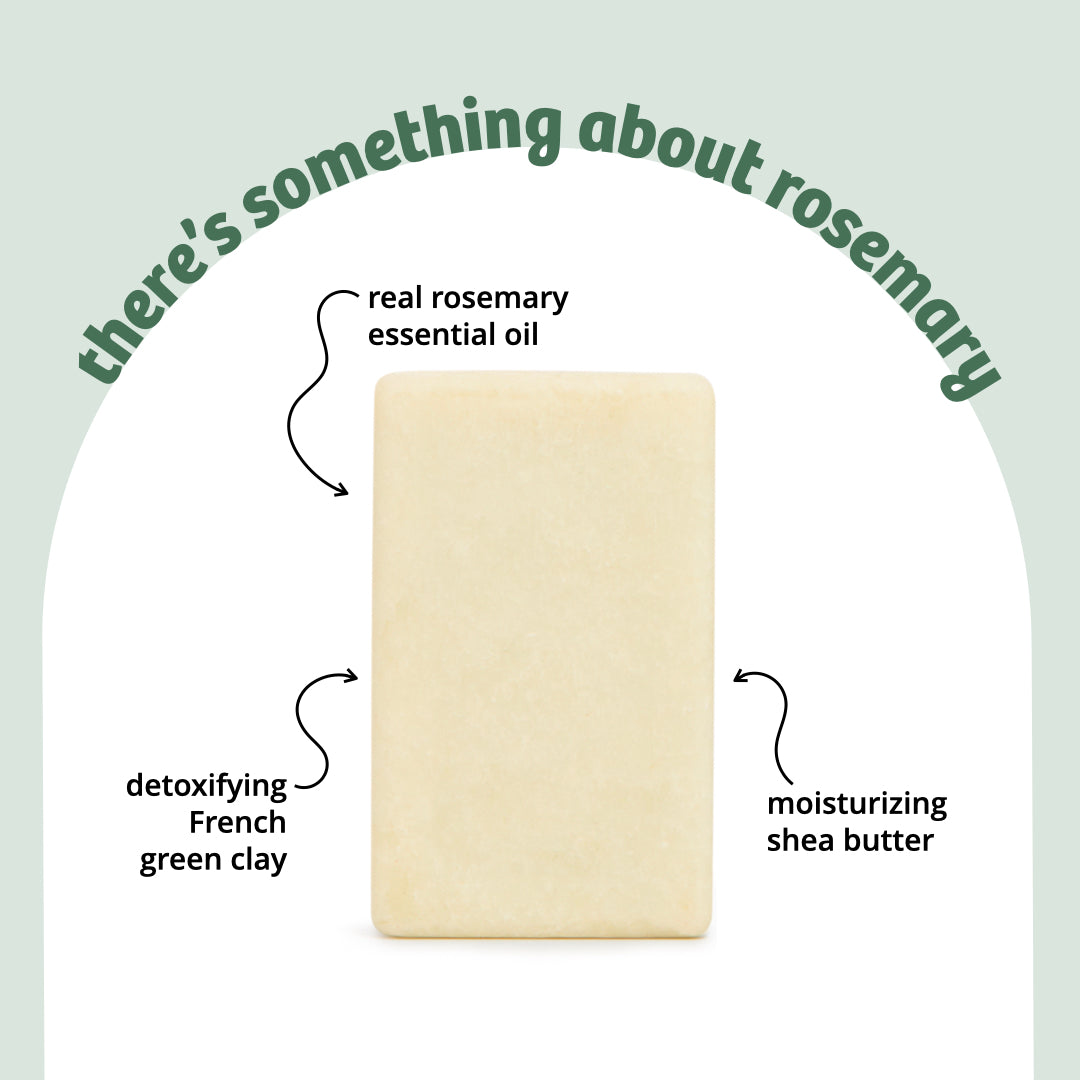 Moisturizing Rosemary + French Green Clay Soap Bar