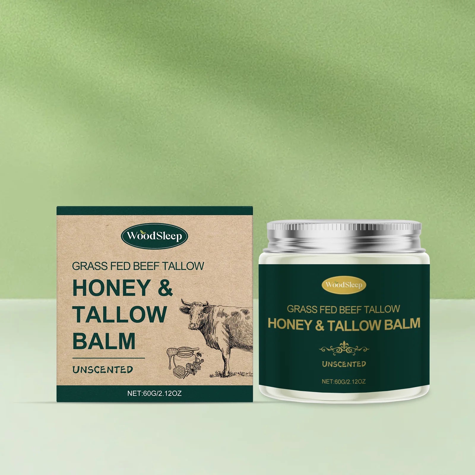 Grass Fed Beef Tallow Honey Face Cream Deep Hydrating Firming Moisturizer Nourishing Face Cream Long-lasting Moisture Lock Soften Skin Facial Hydrating Cream