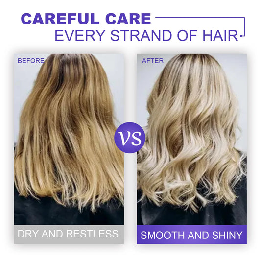 EELHOE Keratin Purple Hair Mask Repairing Damage Frizzy Straightening Curly Hairs Nourish Frizz Treatment Professional Hair Mask