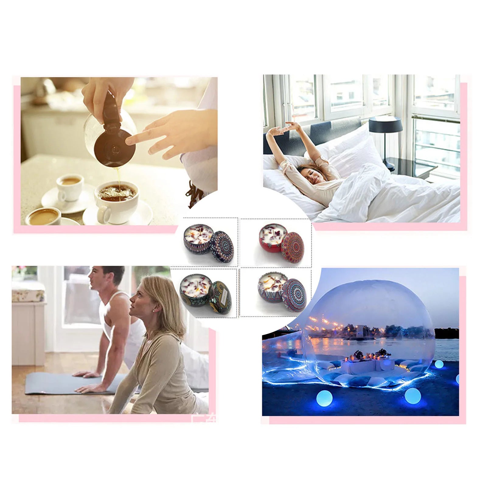 Candles Set Scented Candles Set with  Lavender Lemon Cocoa  Portable Aromatherapy Candle for Meditation Massage