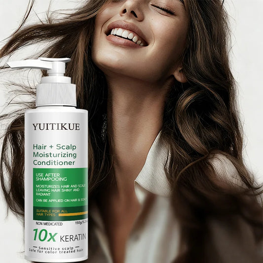 YUITIKUE 10x Keratin Conditioner | Sensitive Scalp Friendly, Repairs Dry Damaged Hair, Shiny Finish 150g