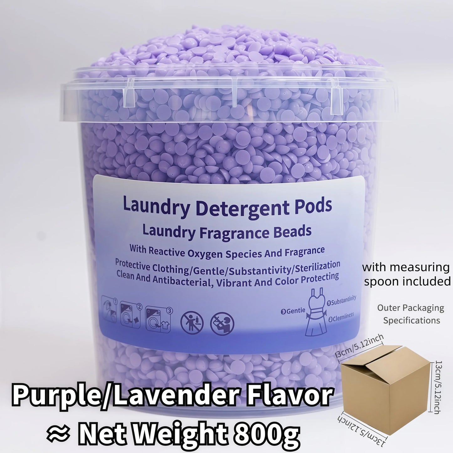Laundry Scent Booster Beads, Lavender flavor Net Weight 800g per bottle, with measuring scoop.  Fragrance Enhancer