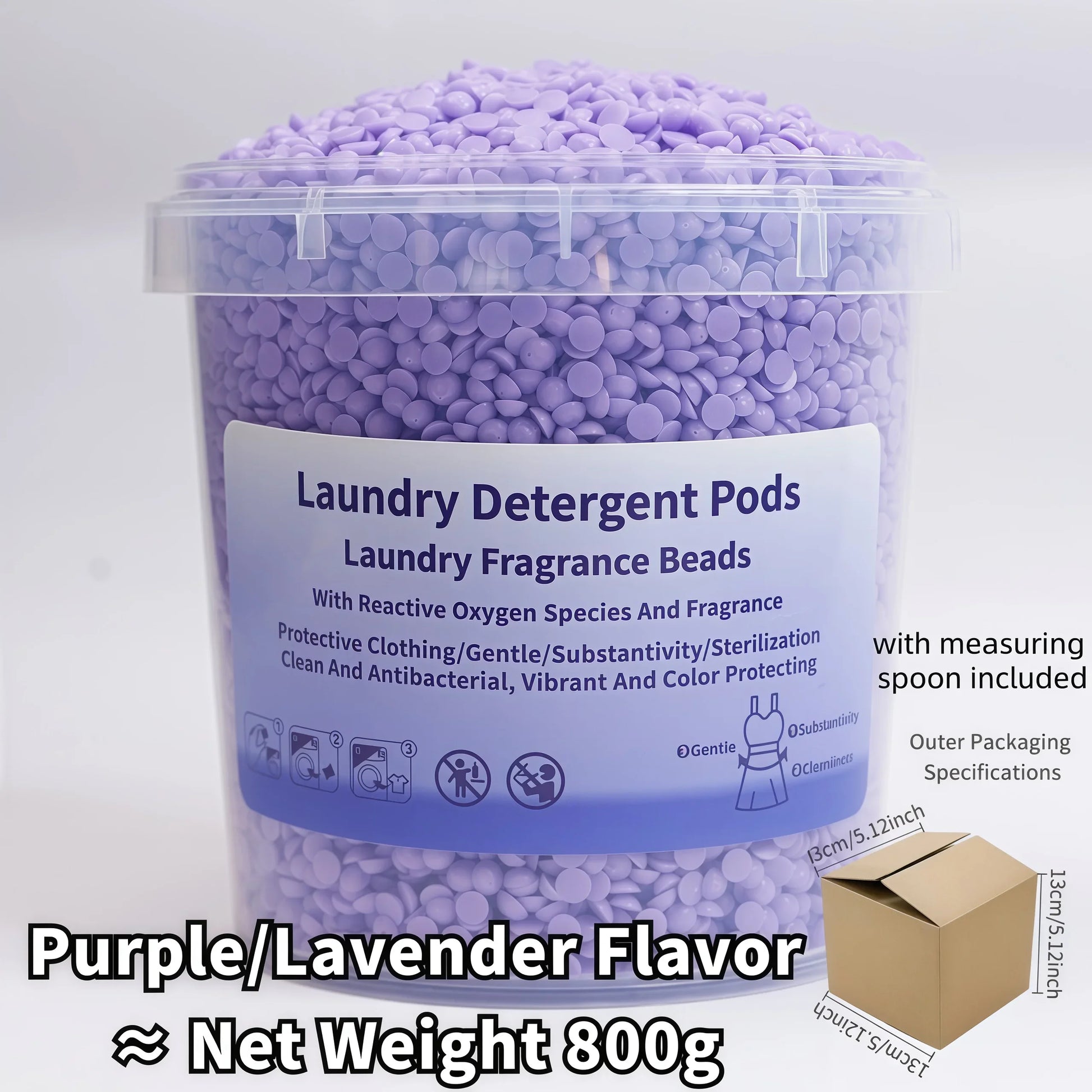 Laundry Scent Booster Beads, Lavender flavor Net Weight 800g per bottle, with measuring scoop.  Fragrance Enhancer