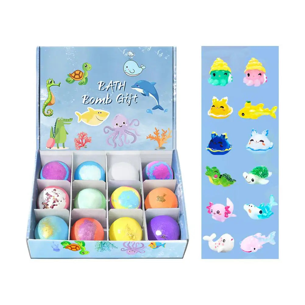 Bath Bombs with Hidden Toys Colorful Bubble Bath Salt Balls for Kids Surprise Birthday Gift Fun & Relaxing Bath Time