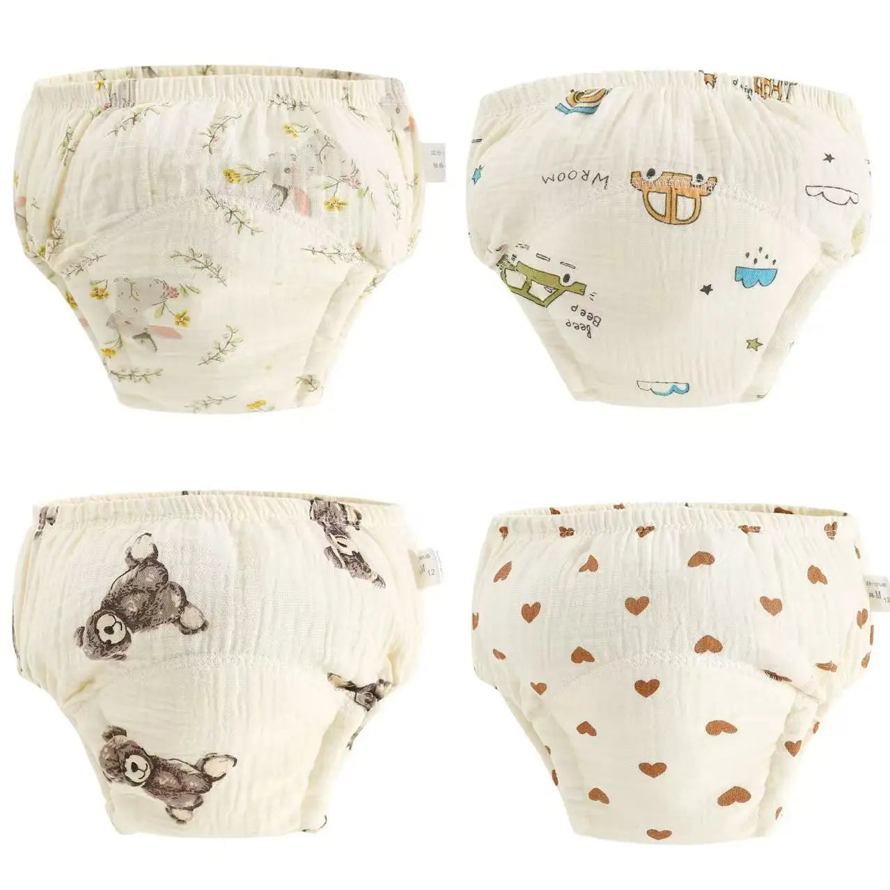 Organic Natural Cotton Muslin Soft Baby Training Pants Toddler Potty learning Underwear Waterproof Panties For Girls Boys Unisex