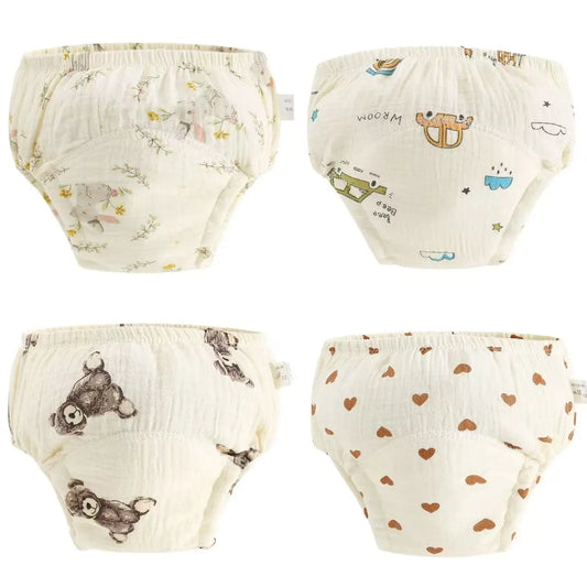 Organic Natural Cotton Muslin Soft Baby Training Pants Toddler Potty learning Underwear Waterproof Panties For Girls Boys Unisex