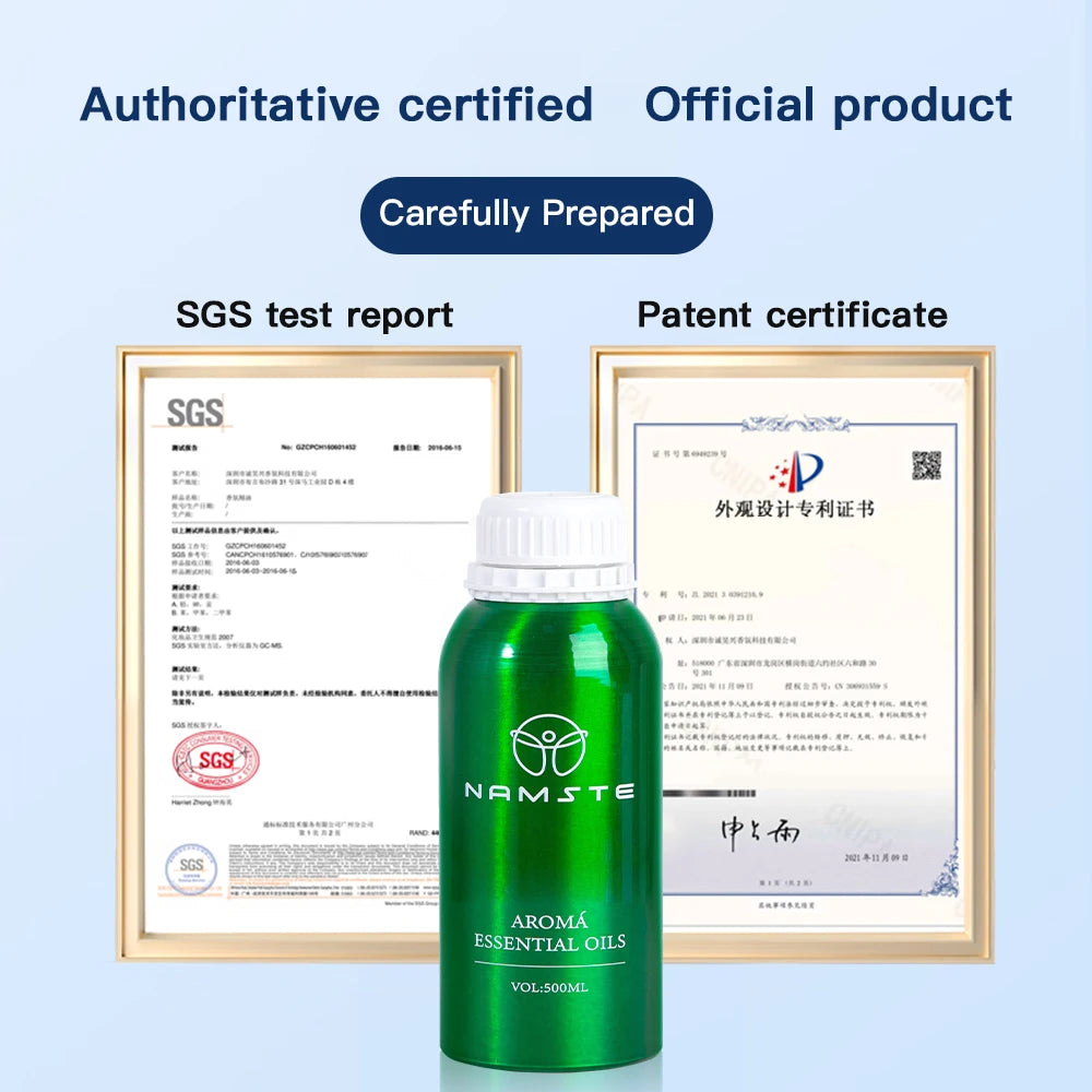 NAMSTE 500ml Aromatic Essential Oils Pure Natural for Diffuser humidifier Aromatherapy Jasmine Lavender Aroma Oil Perfume Spray