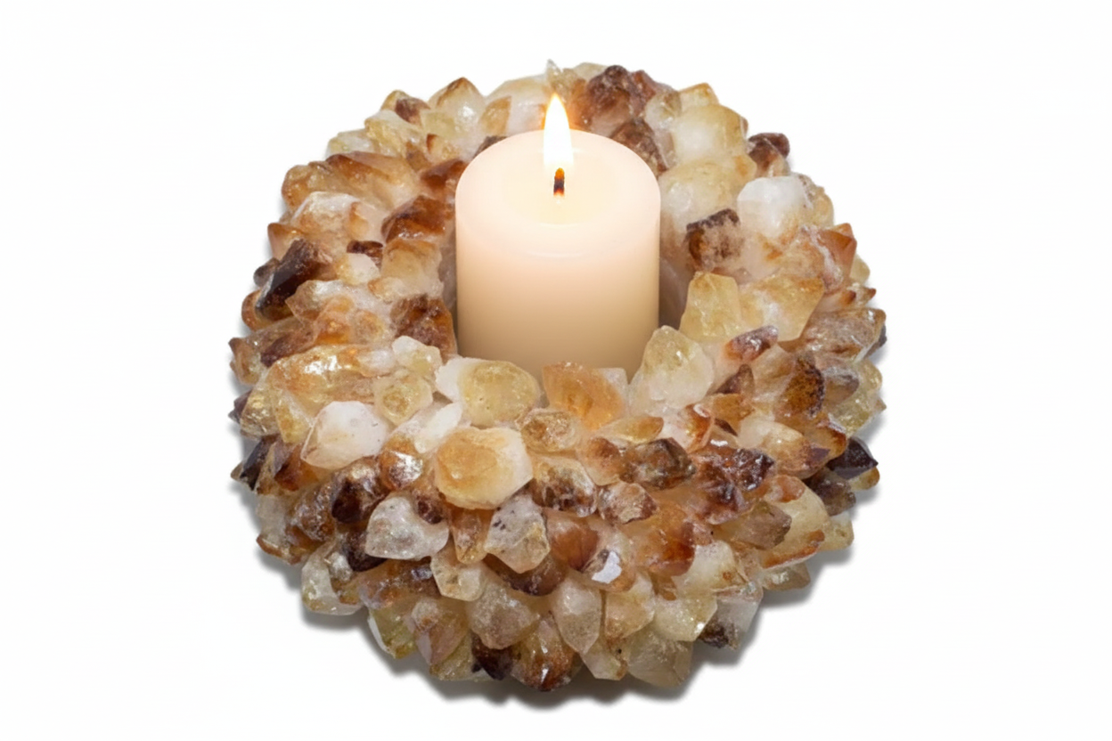 Handcrafted Crystal Quartz Candle Holder