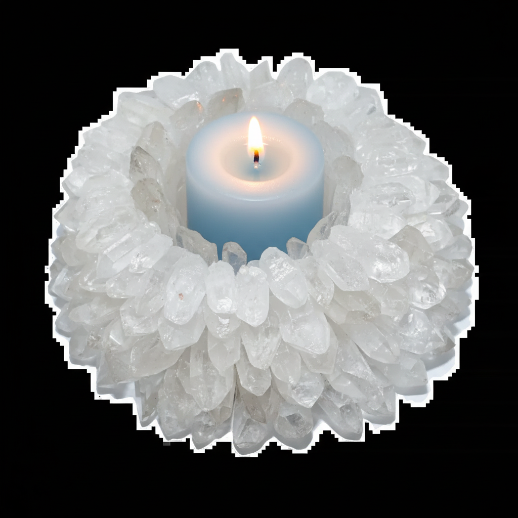 Handcrafted Crystal Quartz Candle Holder
