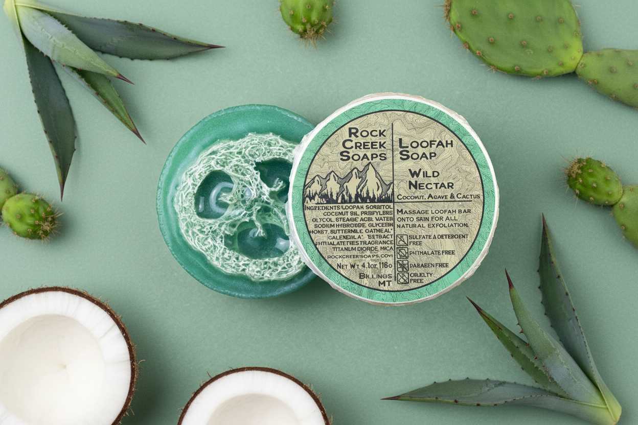 Rock Creek Coconut + Agave + Cactus Loofah Soap | Wild Nectar Rock Creek Soaps