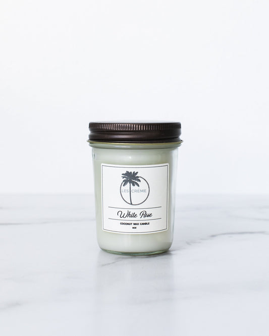 White Rose Scent Coconut Wax Candle - Leisure Life USA